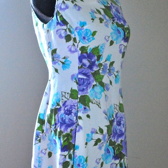 Purple & blue floral dress (M/L) - Picture 6 of 9